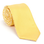 Reversible Striped Tie + Silver Tie Bar Set // Yellow