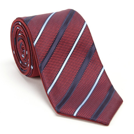 Striped Tie // Maroon + Navy