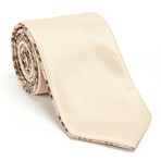 Reversible Plaid Tie + Silver Tie Bar Set // Beige