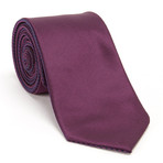 Reversible Printed Tie + Silver Tie Bar Set // Purple