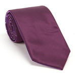 Reversible Dotted Tie + Silver Tie Bar Set // Purple + White