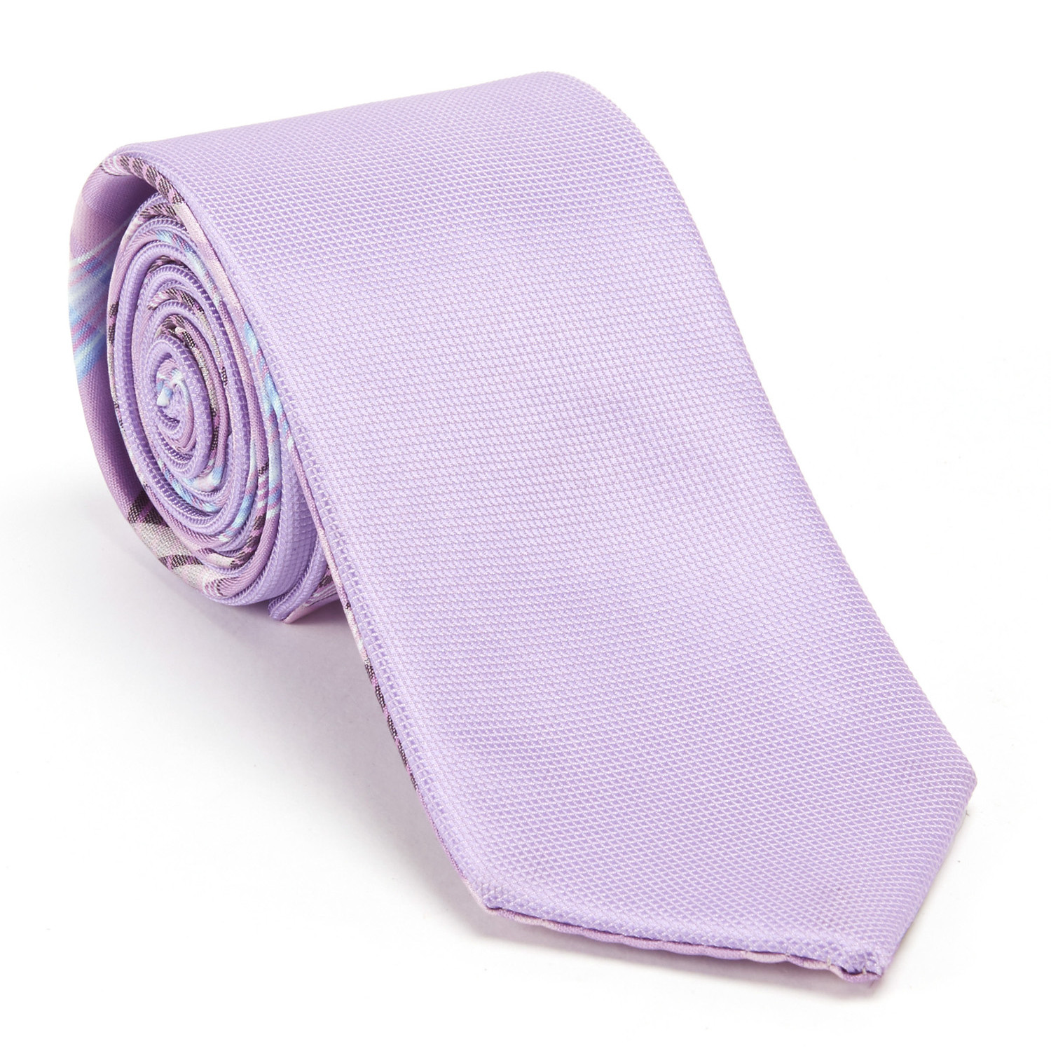 Reversible Plaid Tie + Silver Tie Bar Set // Lavender - Reversible Ties ...