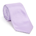Reversible Printed Tie + Silver Tie Bar Set // Lavender