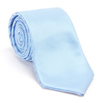 Reversible Checkered Tie + Silver Tie Bar Set // Light Blue