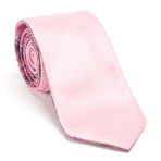 Plaid Tie + Silver Tie Bar Set // Pink