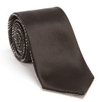 Reversible Plaid Tie + Silver Tie Bar Set // Black + White