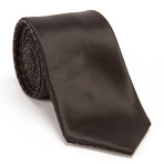 Reversible Self Print Tie + Silver Tie Bar Set // Black