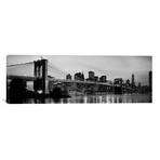 Brooklyn Bridge across the East River at dusk, Manhattan, New York City, New York State, USA // Panoramic Images (36"W x 12"H x 0.75"D)