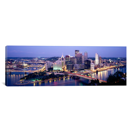 Pittsburgh At Twilight  (36"H x 12"W x 0.75"D)