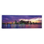 Boston Panoramic Skyline Cityscape // Sunset (36"W x 12"H x 0.75"D)