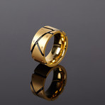 Screw Accent Ring // Gold + Black (Size 9)