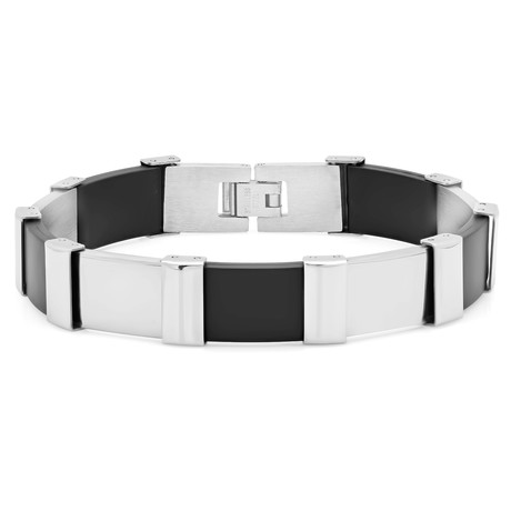 Rubber and Stainless Steel Bracelet // Black