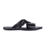 Leather Sandals // Black + Buckle (Euro: 42)