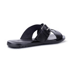 Leather Sandals // Black + Buckle (Euro: 42)