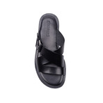 Leather Sandals // Black + Buckle (Euro: 42)