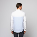 Color Block Oxford Shirt // White + Blue (S)