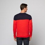 Color Block Pullover Sweater // Navy + Sunset (S)