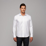 Button-Up Shirt // White Herringbone (US: 17.5R)