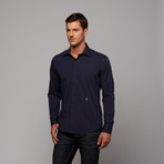 Button-Up Shirt // Navy Stripe (US: 17.25R)