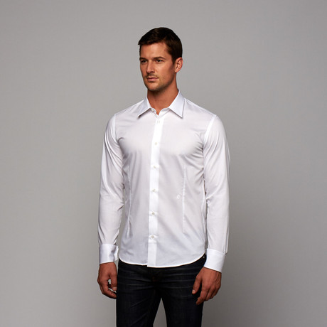 Button-Up Shirt // White Stripe (US: 15.5R)