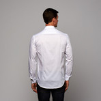 Button-Up Shirt // White + Grey Stripe (US: 16.5R)