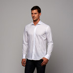 Button-Up Shirt // White + Grey Stripe (US: 16.5R)