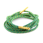 Boot Laces // Green + Gold // Gold Tips