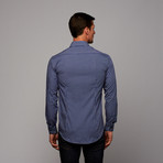 Button-Up Shirt // Navy Blue + White Microcheck (US: 15.5R)
