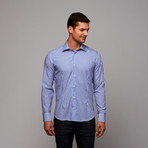 Button-Up Shirt // Blue + White Stripe (US: 15.75R)