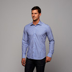 Button-Up Shirt // Blue + White Stripe (US: 15.75R)