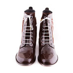 Boot Laces // Merino White // Gold Tips