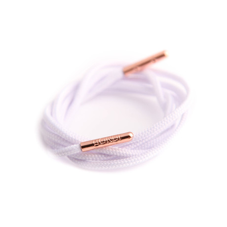 Boot Laces // Merino White // Gold Tips