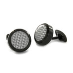 Cufflinks // Black Steel with White Carbon Fiber Inlay