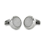 Cufflinks // Stainless Steel with White Carbon Fiber Inlay