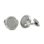 Cufflinks // Stainless Steel with White Carbon Fiber Inlay