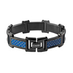 Carbon Fiber Link Bracelet // Blue + Black