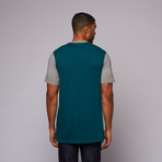 Five Each // Panel Pocket Tee // Alpine Green + Speckled Grey Marl (L)