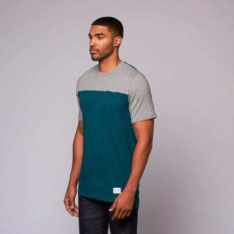 Five Each // Panel Pocket Tee // Alpine Green + Speckled Grey Marl (L)