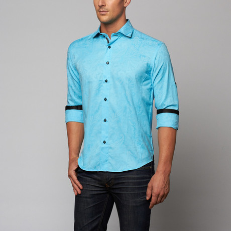 Bespoke // Brian Dress Shirt // Turquoise (S)