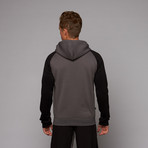 Firepower Zip Hoodie // Black + Grey (L)