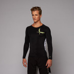 Coretech Long Sleeve Compression Top // Black + White (XS)