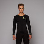 Coretech Long Sleeve Compression Top // Black + White (XS)