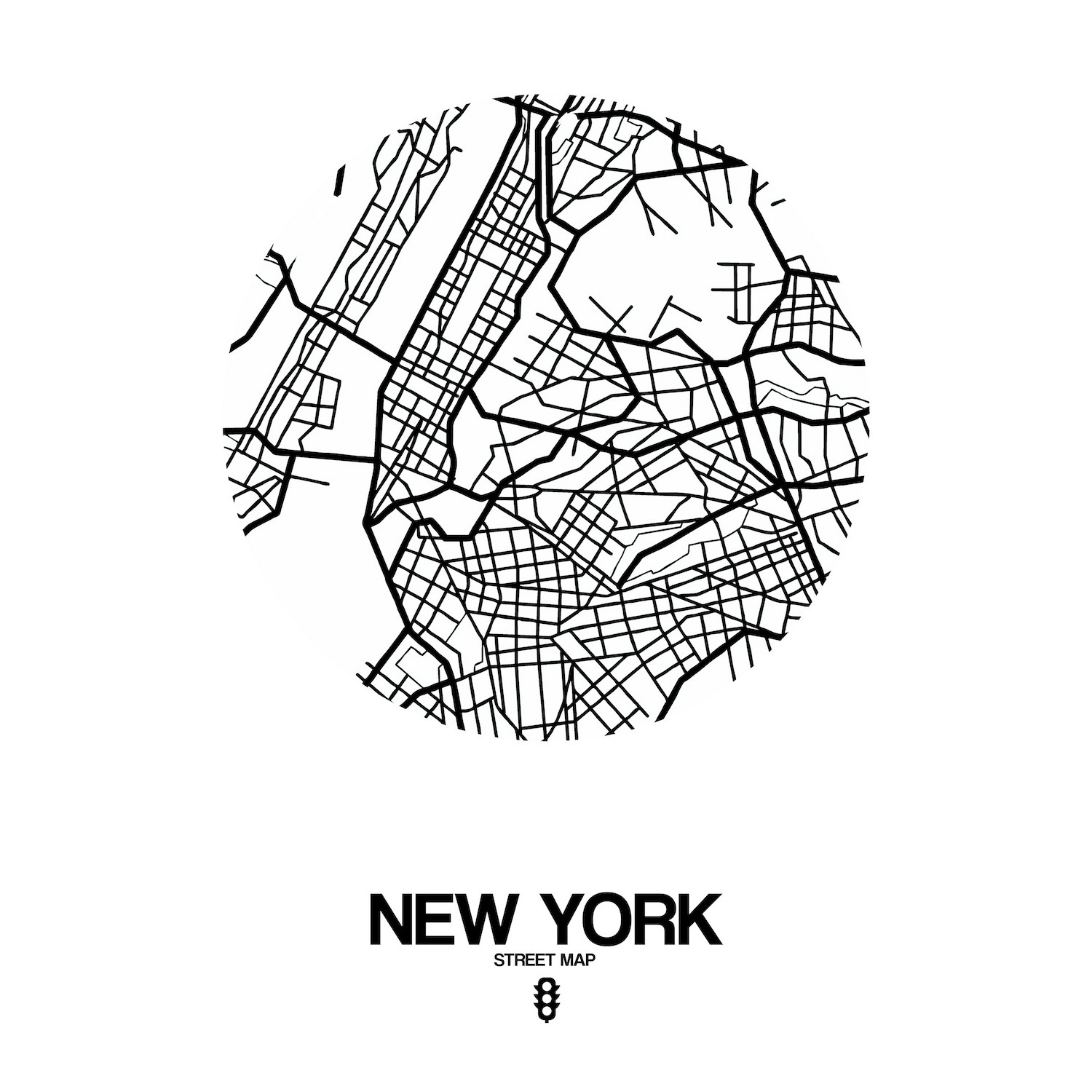 New York (Black) - City Street Maps - Touch of Modern