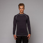 Low Tide Long Sleeve Rashguard // Coal (XL)