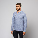 Artistry in Motion // Raino Henley Hooded Top // Medium Blue (S)