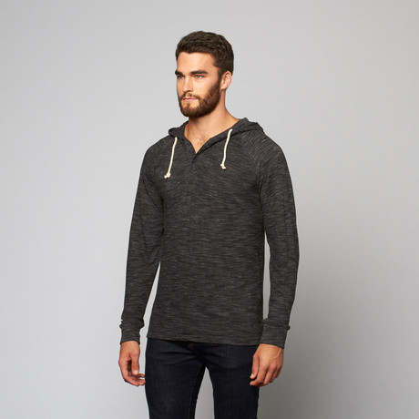 Artistry in Motion // Raino Henley Hooded Top // Charcoal (XL)