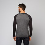 Alpha Beta // Baseball Raglan // Solid Caviar + Caviar Marl (M)