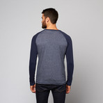 Alpha Beta // Baseball Raglan // Solid Mood Indigo + Mood Indigo Marl (S)