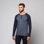Alpha Beta // Baseball Raglan // Solid Navy + Navy Marl (L)
