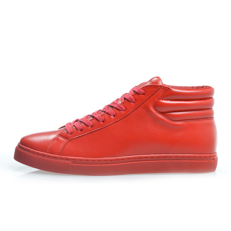 Mid-Top Leather Sneaker // Red (US: 8)